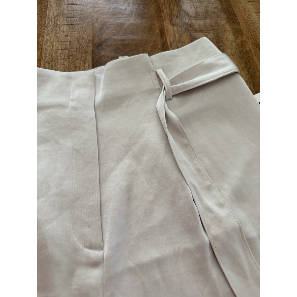 Anne Klein Womens 14 Light Parchment Tie Waist High Rise Shorts NWT $79 - Picture 7 of 13